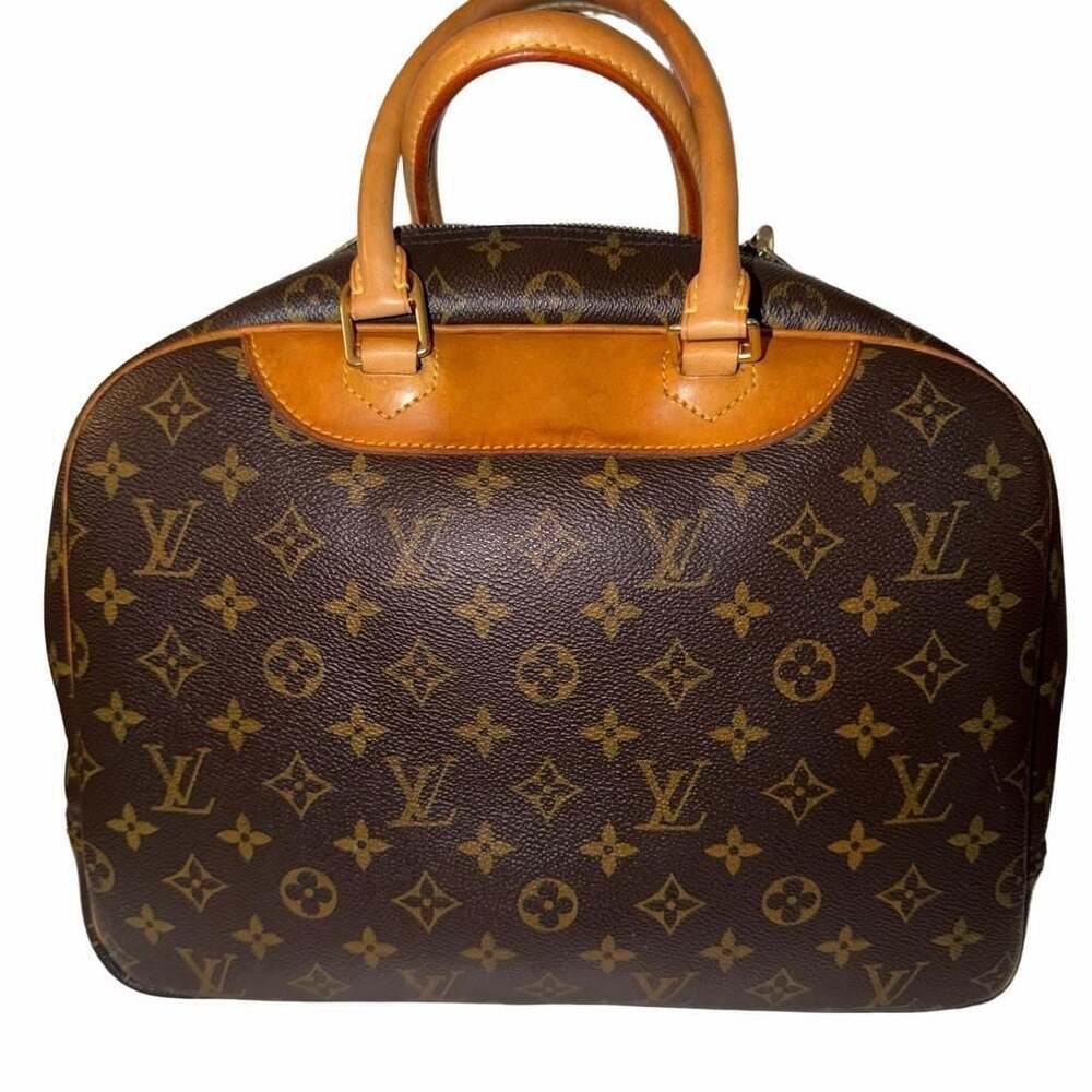 Louis Vuitton Monogram Deauville Handbag Brown Canvas